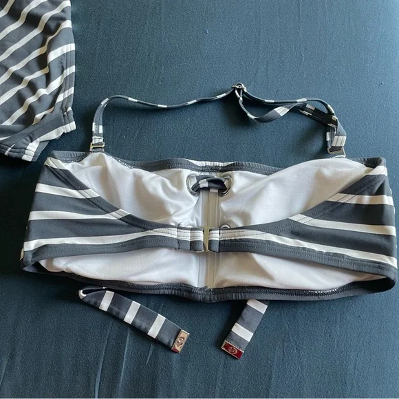 Micheal Kors Striped Gray and White Bikini Set - Picture 8 of 10